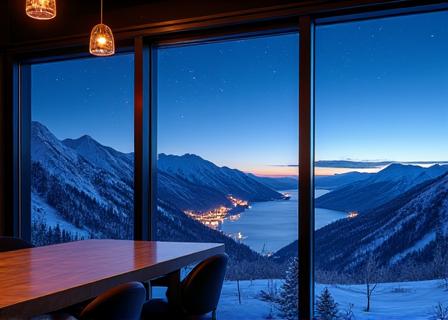 バーからのニセコ山脈の夜景