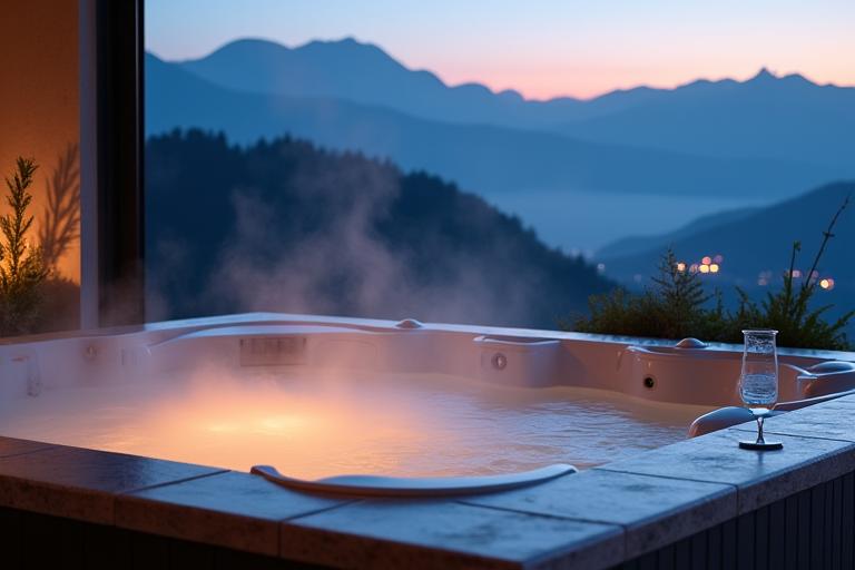 ペントハウスのプライベートジャグジー